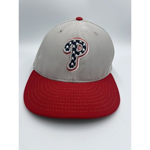 New Era Gray and Red Philadelphia Phillies Baseball Cap - Size 7 Stars USA Rare - Picture 2 of 8
